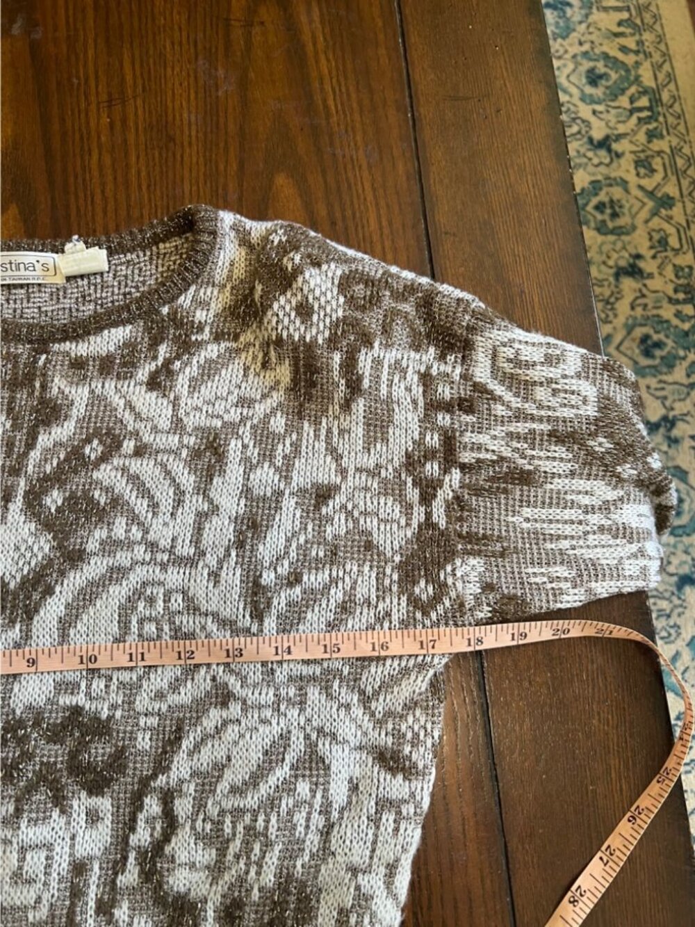 Vintage 80's Cristina's Brown Metallic Long Sleeve Sweater Size Medium - Picture 7 of 9